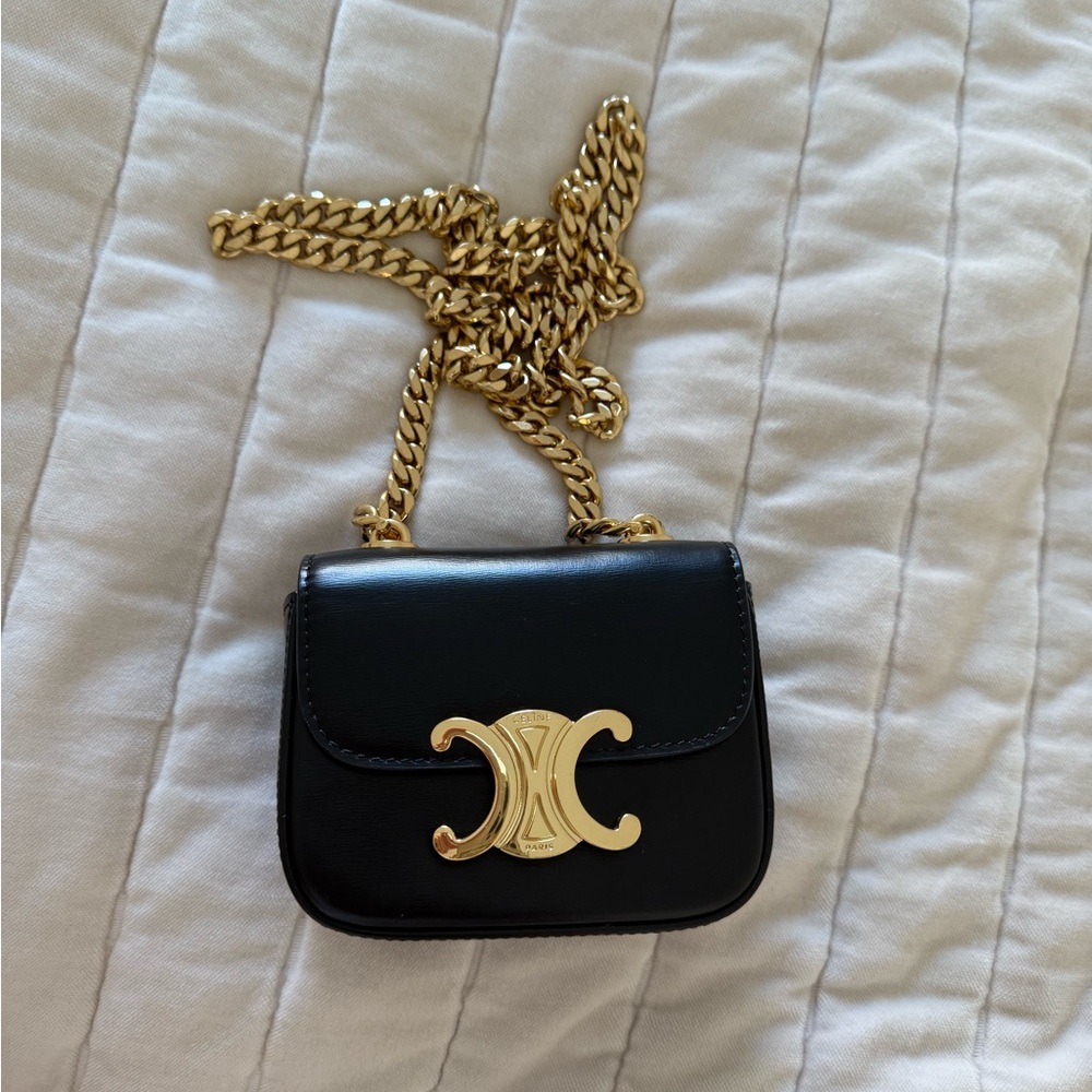Celine Black and Gold Designer Women's Bag - Picture 9 of 11
